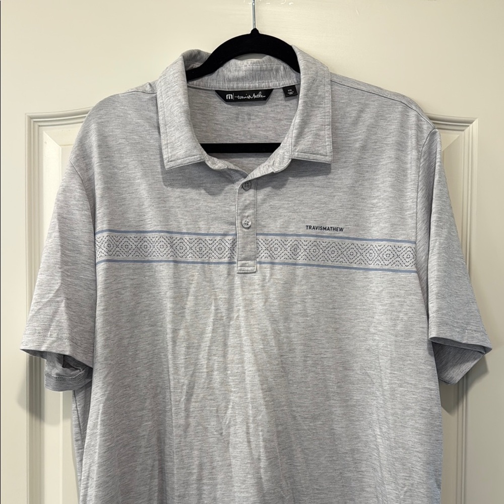Travis Mathew Light Gray Polo Shirt